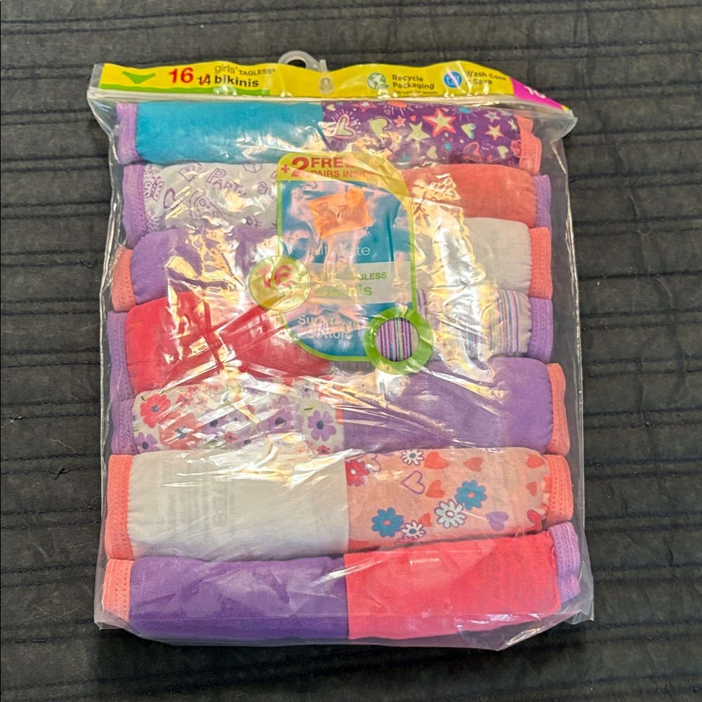 NIP Hanes Girls' Vibrant Underwear Pack